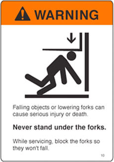 never stand under forks warning
